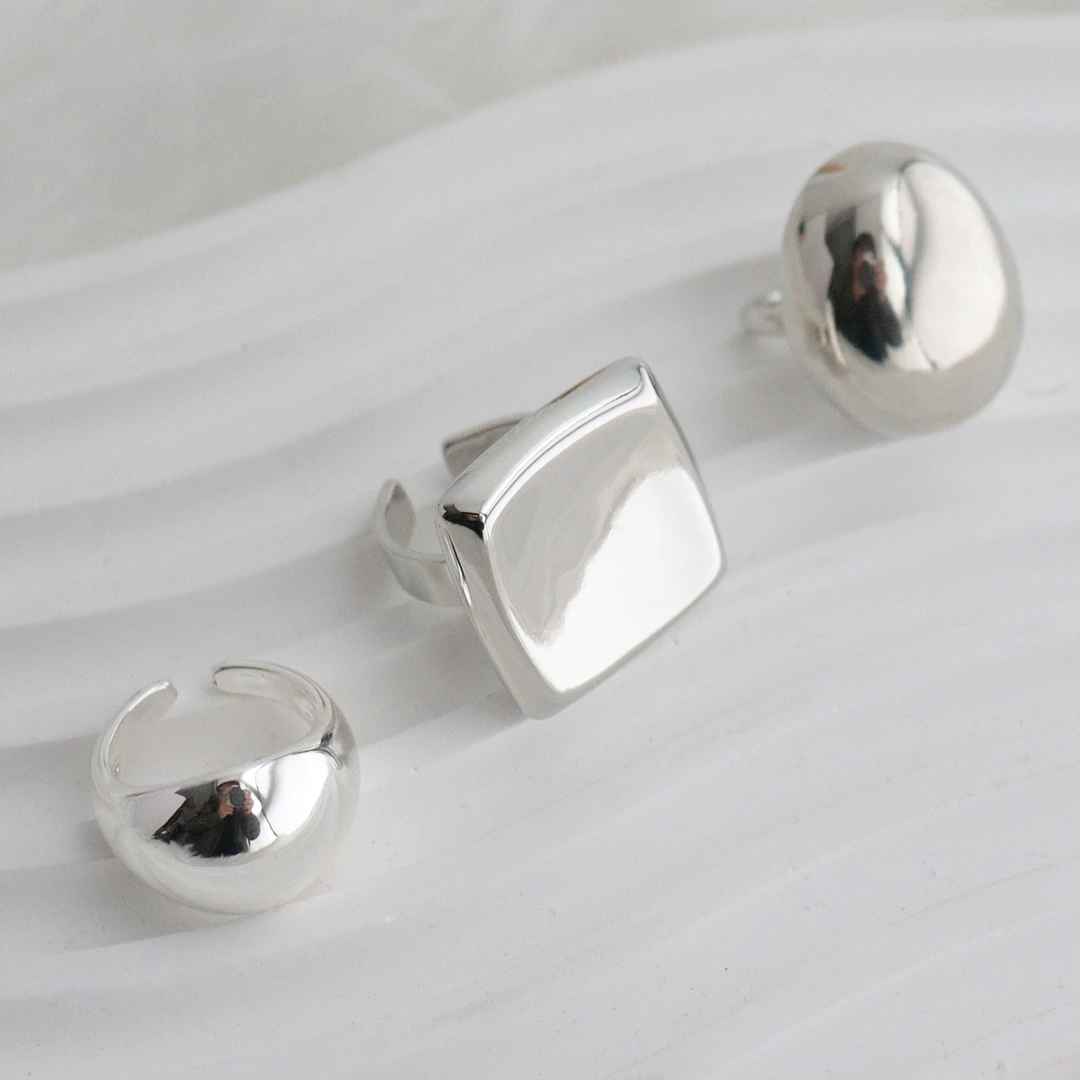 钛钢戒指 钛钢戒指女开口圈小众设计冷淡风轻奢高级感食指戒