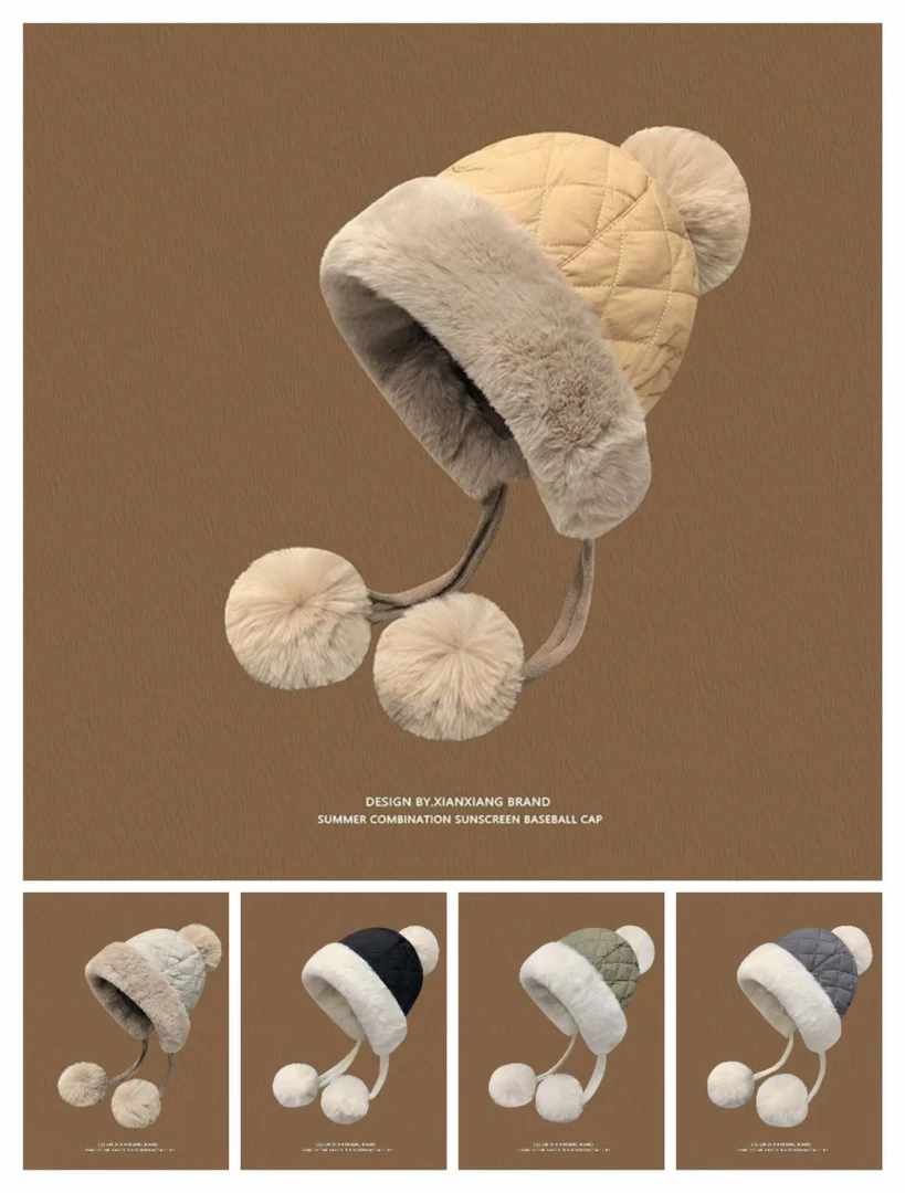 加厚保暖毛绒雷锋帽女冬季护耳防寒帽子