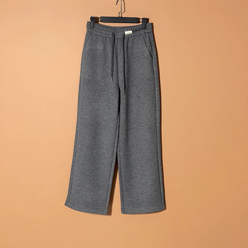 【彩薇专属】秋冬新款2023高腰显瘦窄版软糯拖地直筒裤百搭时尚宽松