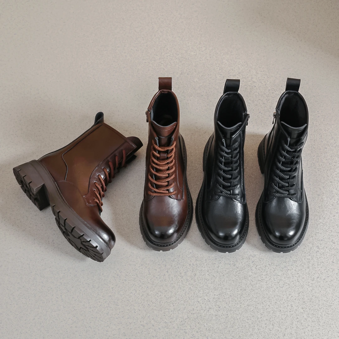 《暖洋洋》2024秋冬新款英伦风马丁鞋爆款增高显瘦X311-1