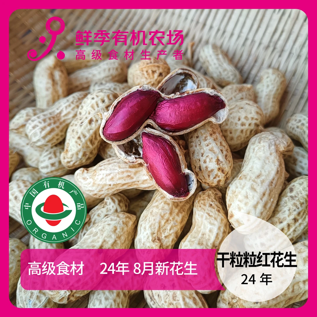 鲜季鲜季全自产 25年鲜粒粒红 有机花生粒粒红 500克   顺丰陆运