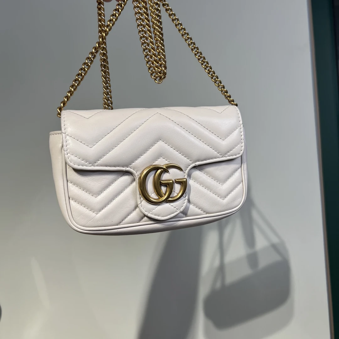 90新 GUCCI/古驰 Gucci马蒙mini白色
