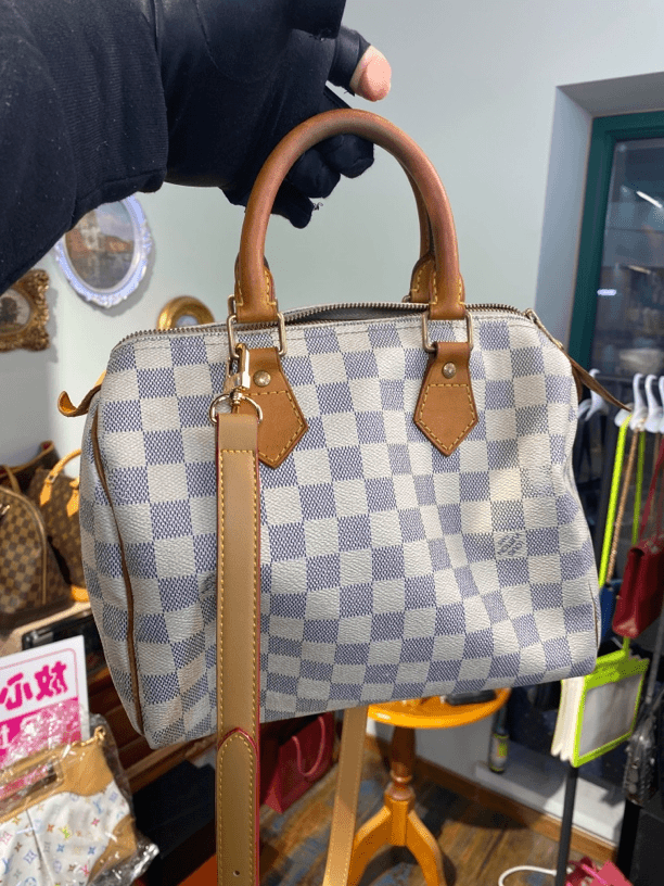90新 LouisVuitton/路易威登 Lv sp25白色棋盘格