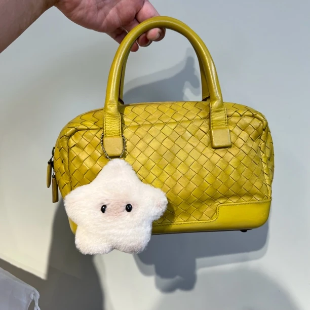 95新 BOTTEGA VENETA/葆蝶家 黄色编织小手提包