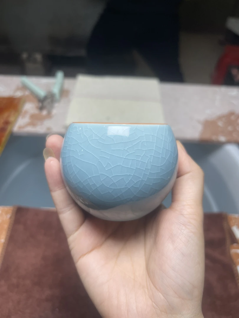 蓝色龙蛋杯品茗杯茶具主人杯