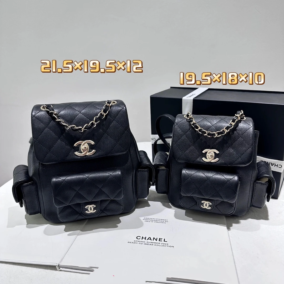 全新未使用 Chanel/香奈儿 25S 三兜duma双肩背包 书包小号