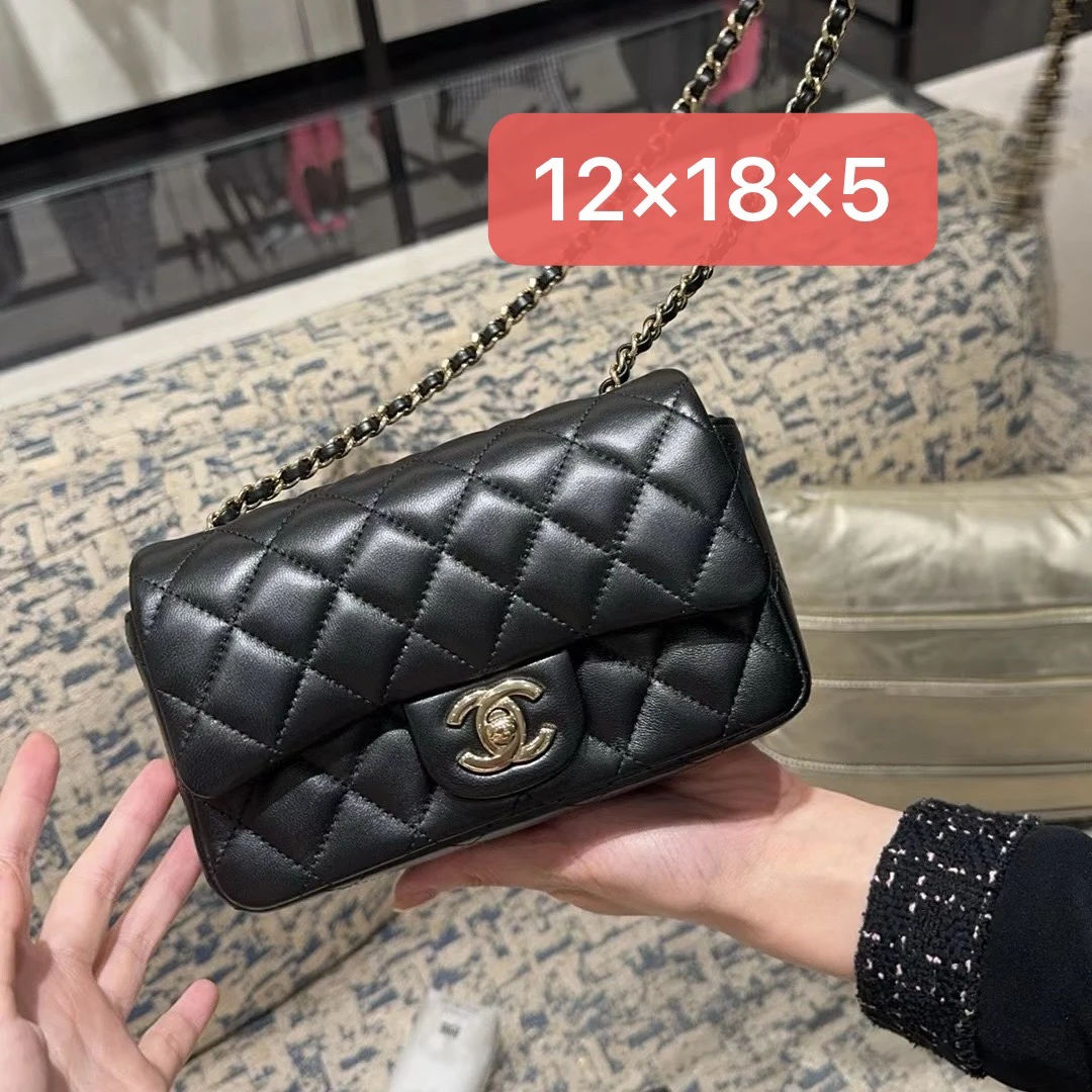 全新未使用 Chanel/香奈儿 24K小号cf大迷你羊皮