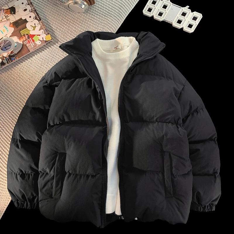 立领棉服男冬季加厚棉袄外套潮牌痞帅面包服短款时尚百搭棉衣男款