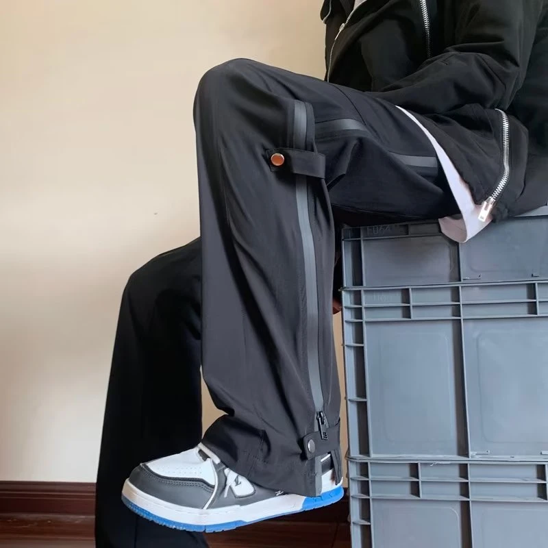 美式冲锋裤子男加绒秋冬款潮牌运动登山裤宽松高街直筒休闲裤男款