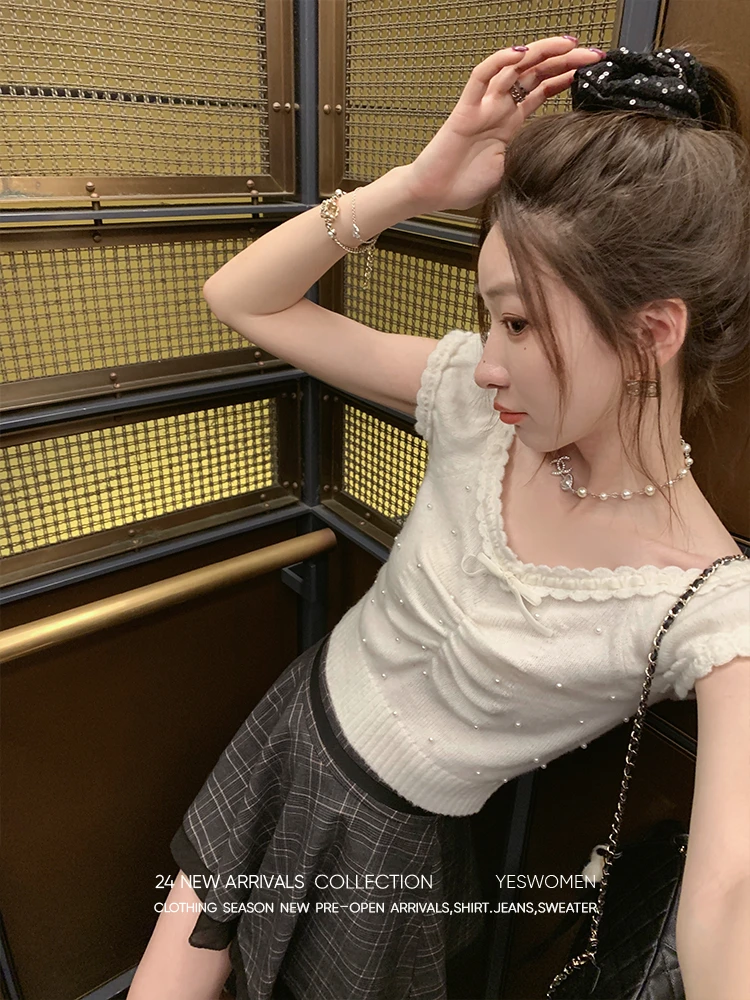 YESWOMEN 早安茶会·纯欲花苞袖上衣裙裤XY7041B3032
