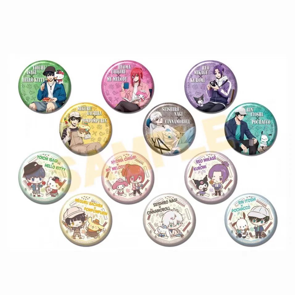 （拆盒）蓝色监狱联动三丽鸥户外野炊吧唧徽章【盲盒】