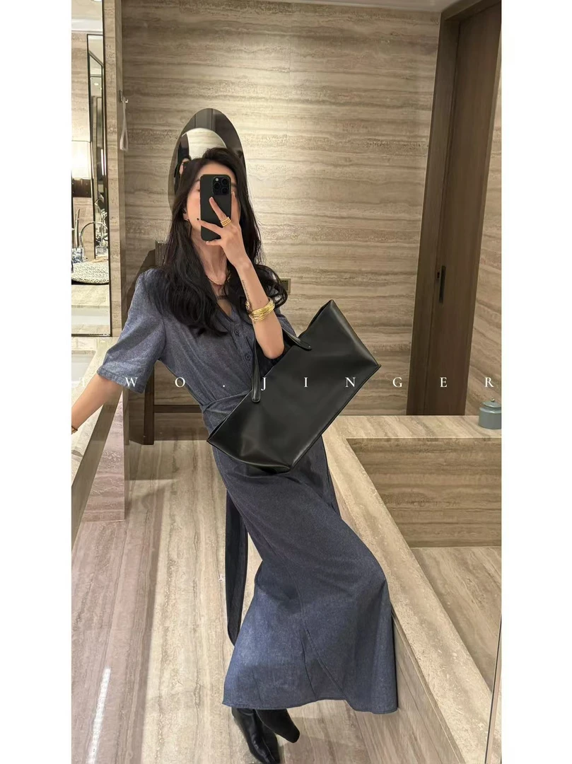 二静子 2024韩国（牛仔很忙） 质朴又有质感的设计师长裙子 99886