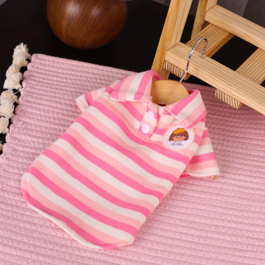 With it宠物猫狗衣服亲子款短袖夏天条纹T恤休闲polo衫毛孩子贴身