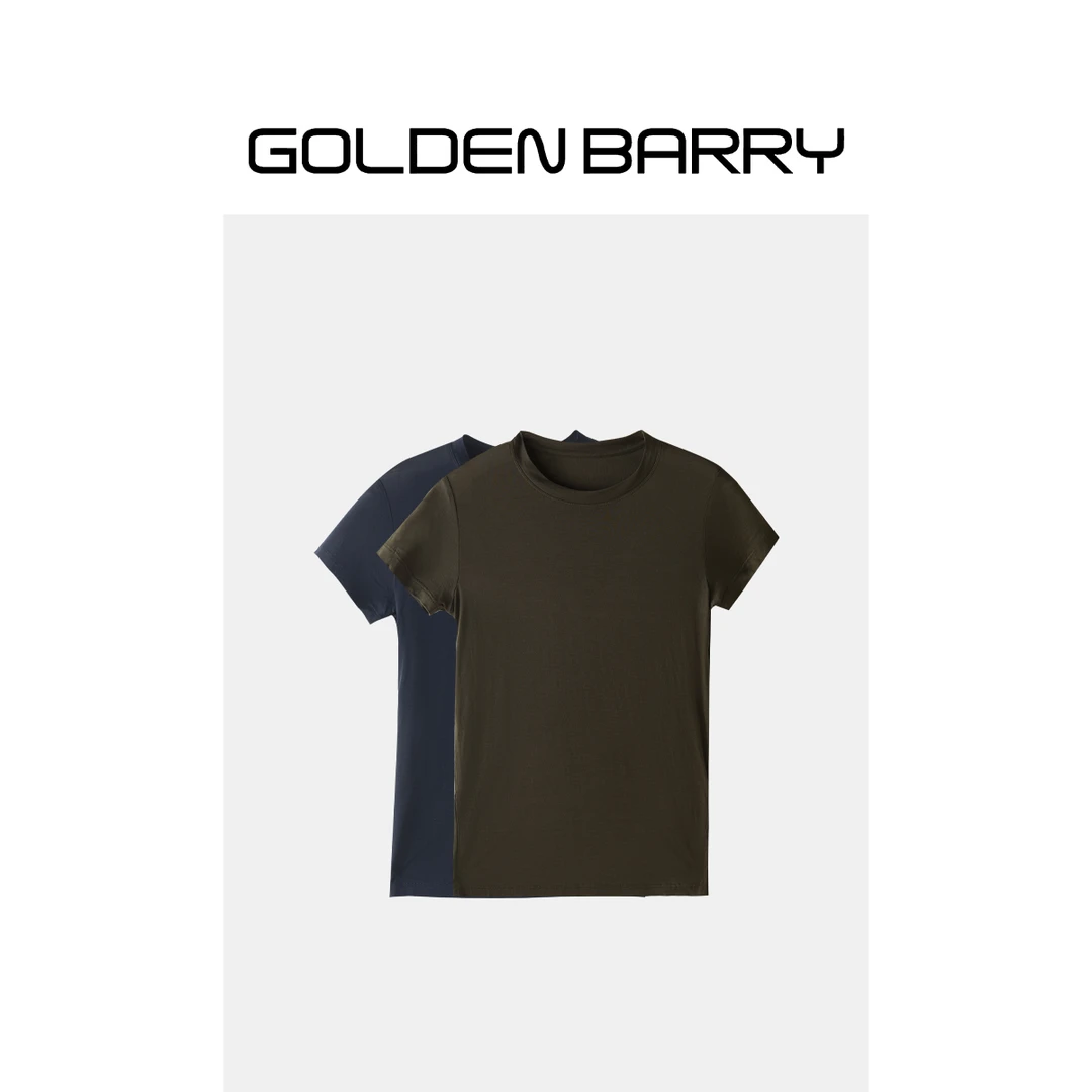 GOLDENBARRY|201339纯色百搭透气短袖T恤