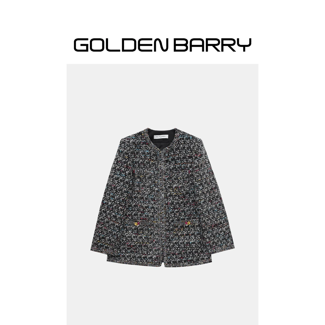GOLDENBARRY|122167花纱链条小香外套穿搭