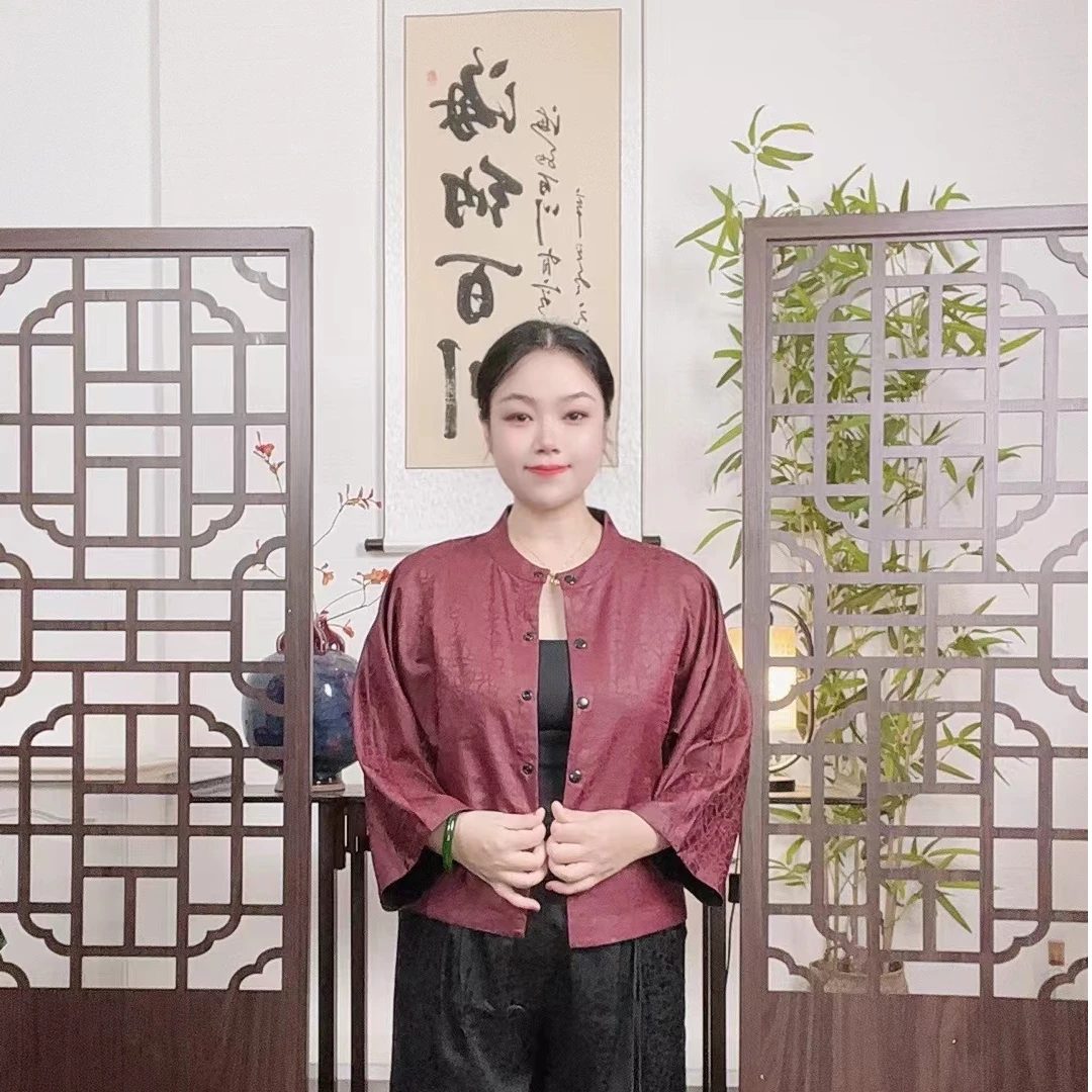 209【黛胭】双面穿时尚减龄气质复古女款外套