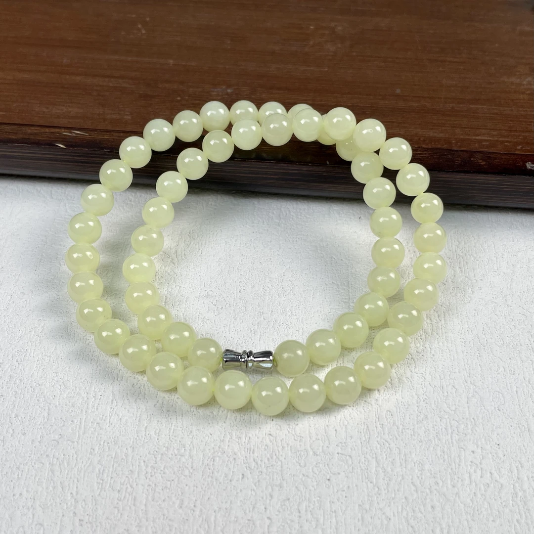 菲菲珠宝好*和田玉项链-妈妈链约8mm