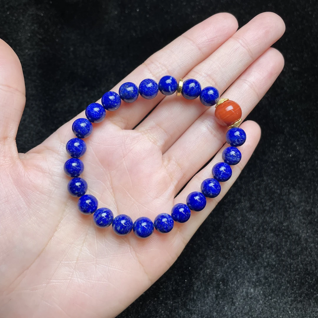 菲菲珠宝好*S925青金石单圈手串圆珠约8mm