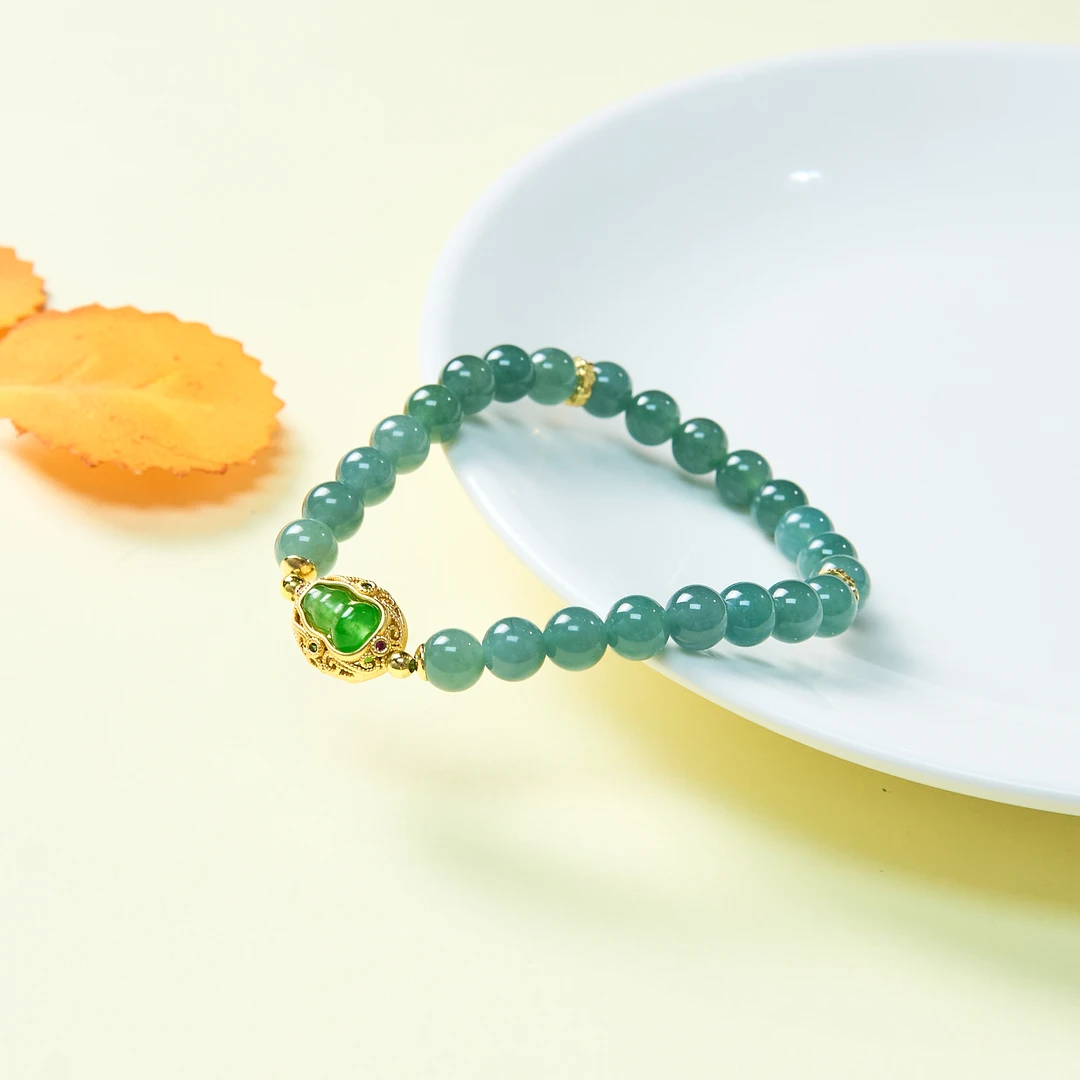 珠光宝气/翡翠单圈手串葫芦圆珠约7mm