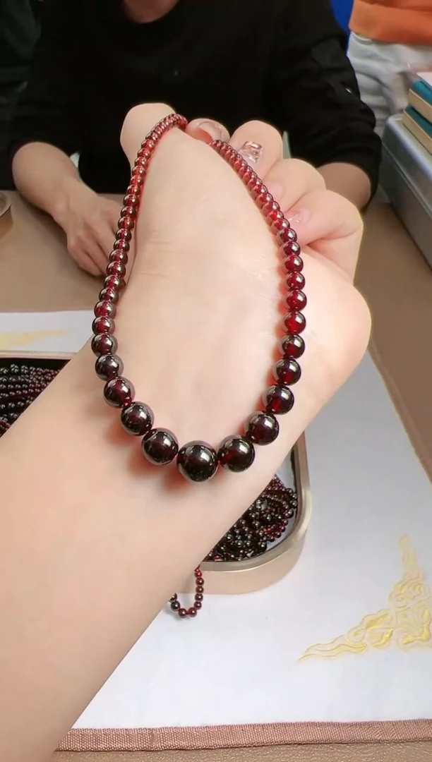 石榴哥-45971石榴石项链-塔链圆珠