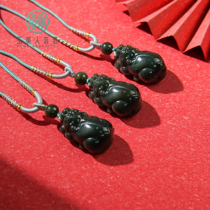 菲菲珠宝好*和田玉貔貅吊坠约34*21mm*多样性发一