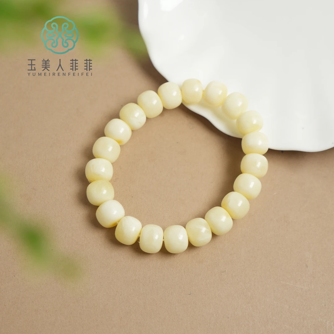 玉美人菲菲#蜜蜡单圈手串-老型珠约11mm