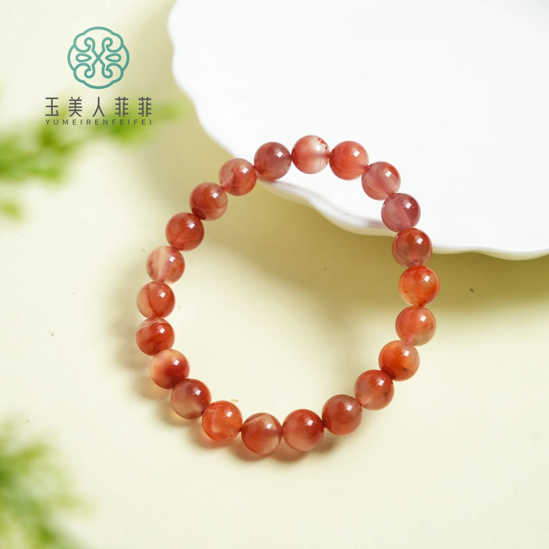 【春日珠宝】菲菲珠宝好*南红单圈圆珠手串约8mm