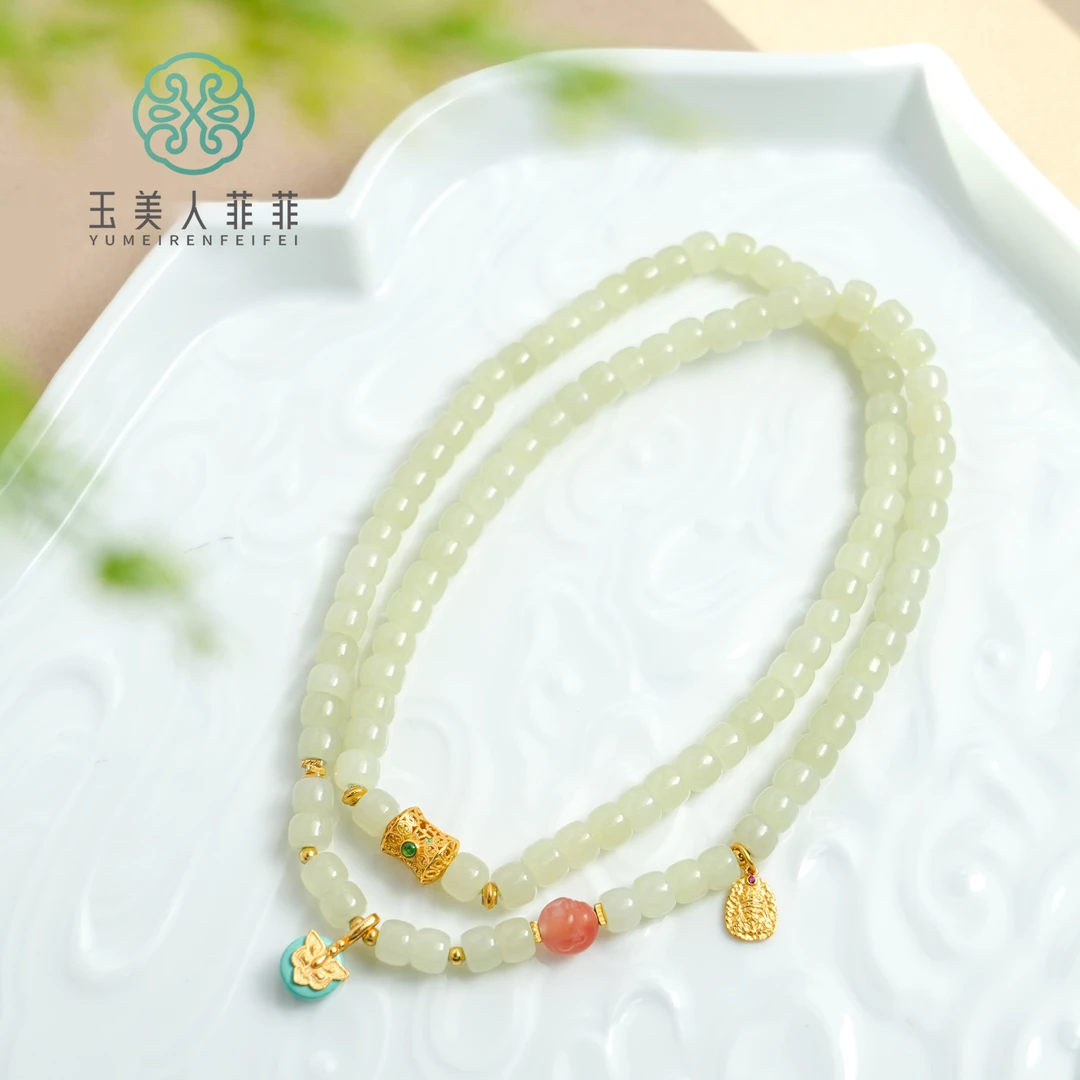 【春日珠宝】菲菲珠宝好*S925和田玉项链-老型珠约6*5mm