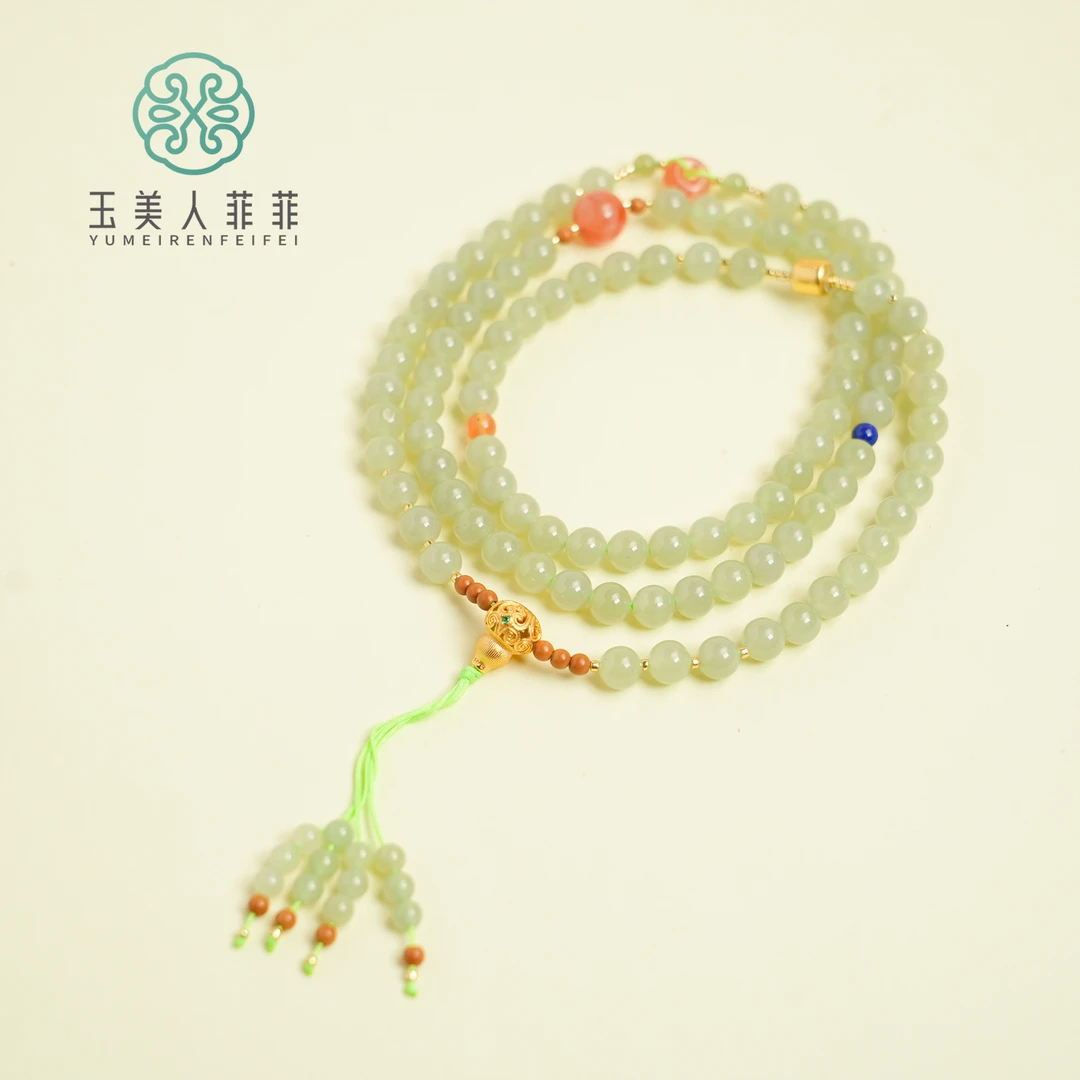 【春日珠宝】菲菲珠宝好*S925和田玉项链约6mm