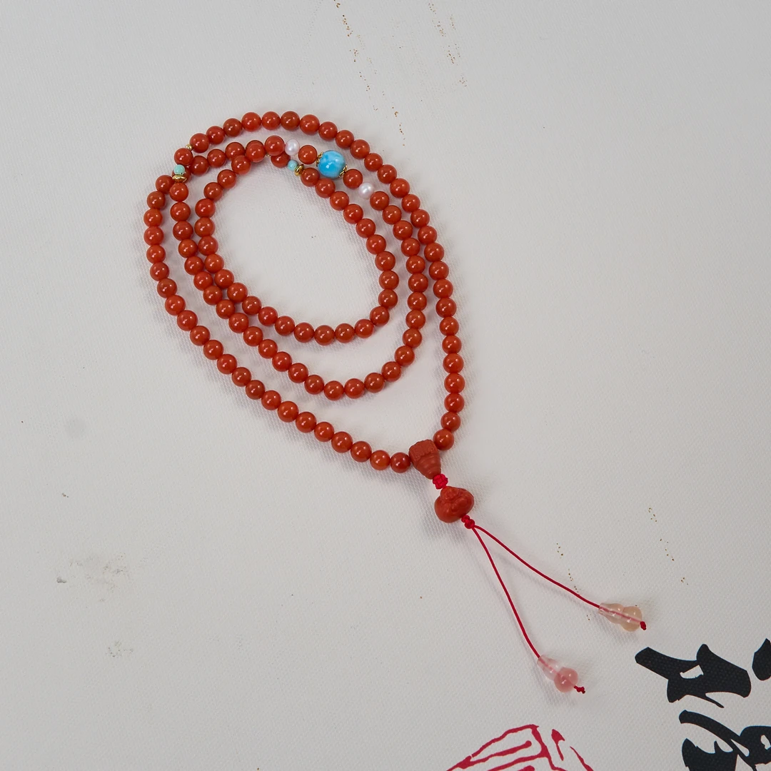 玉美人菲菲HZ/南红项链圆珠约6mm