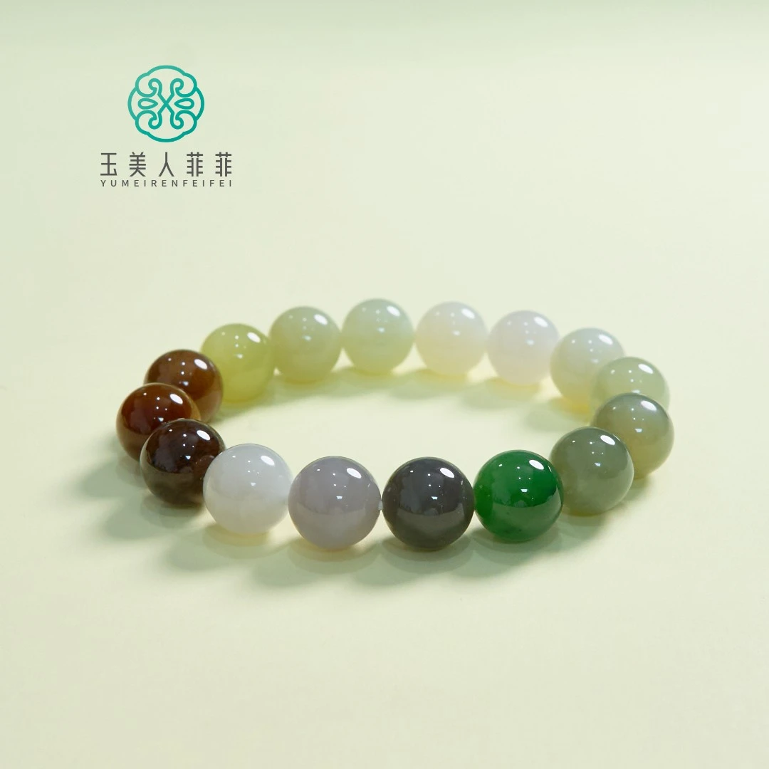玉美人菲菲/和田玉多宝单圈手串约12mm