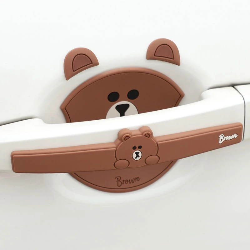 汽车拉手保护贴把手贴卡通无损碗车防撞条后视镜防刮擦装饰品耐磨