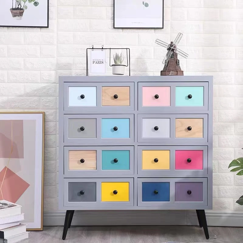 实木八斗柜现代简约客厅卧室储物柜抽屉式收纳柜装饰柜整理柜