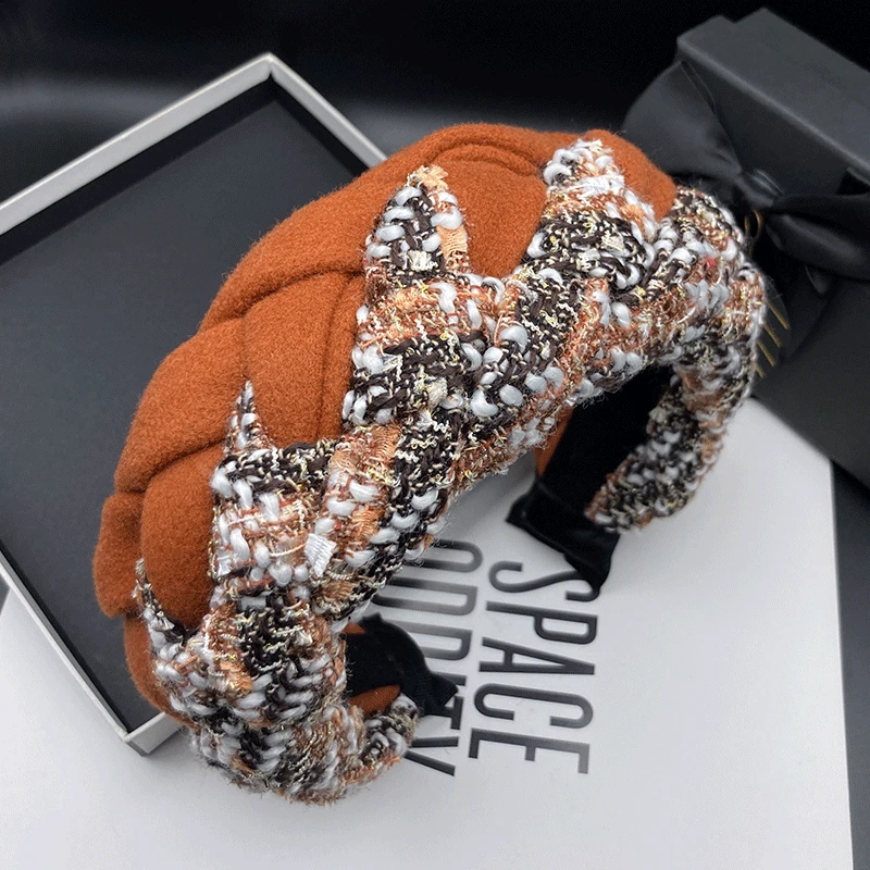 秋冬新款女气质洋气宽边编织发箍遮白发显脸小高颅顶韩版头箍发卡