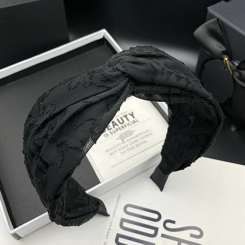 韩版新款高档气质网红时尚黑色复古发箍百搭头饰发卡简约头箍宽边