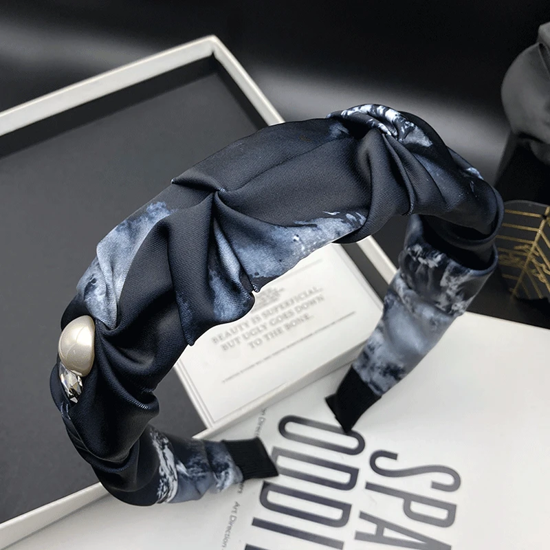 2024新款高档发箍手工褶皱气质复古外出时尚百搭发卡头箍发饰头饰