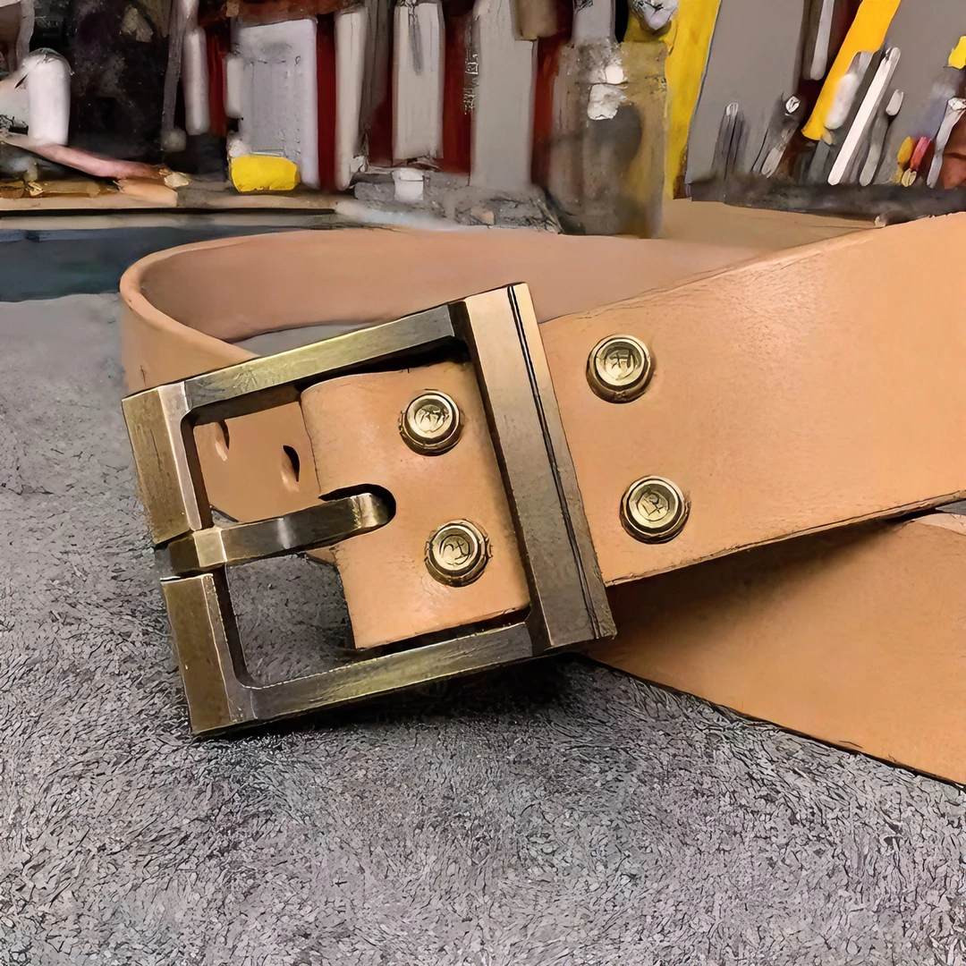 风尘5风尘6铜扣+5.5厚高脂枥木休闲复古男士头层牛皮腰带私人定制