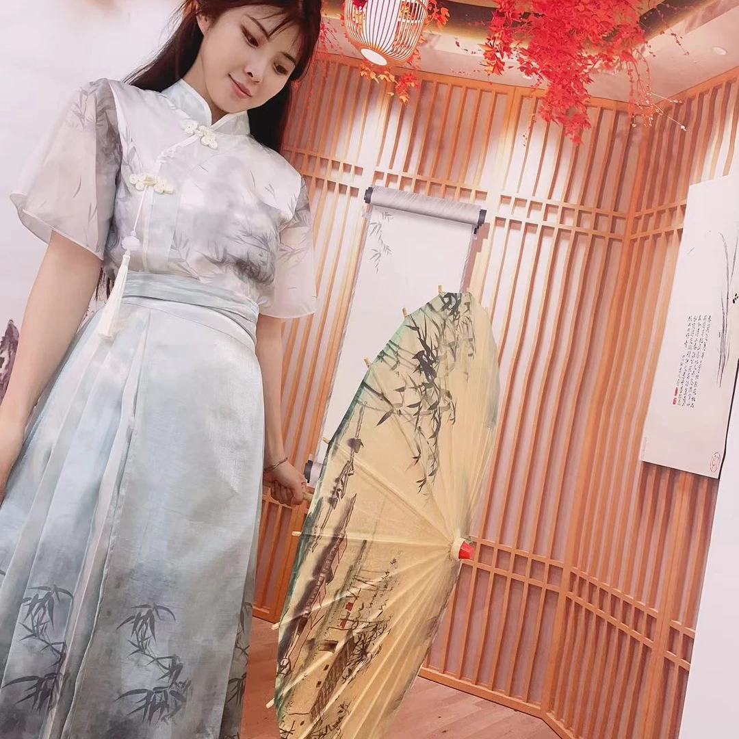 2024墨竹日常穿搭时尚经典百搭半身裙套装新中式中国风网红同款