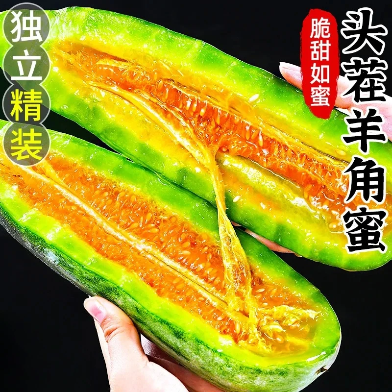山东头茬羊角蜜甜瓜产地直发新鲜香瓜脆甜新鲜鲜脆美味味道1