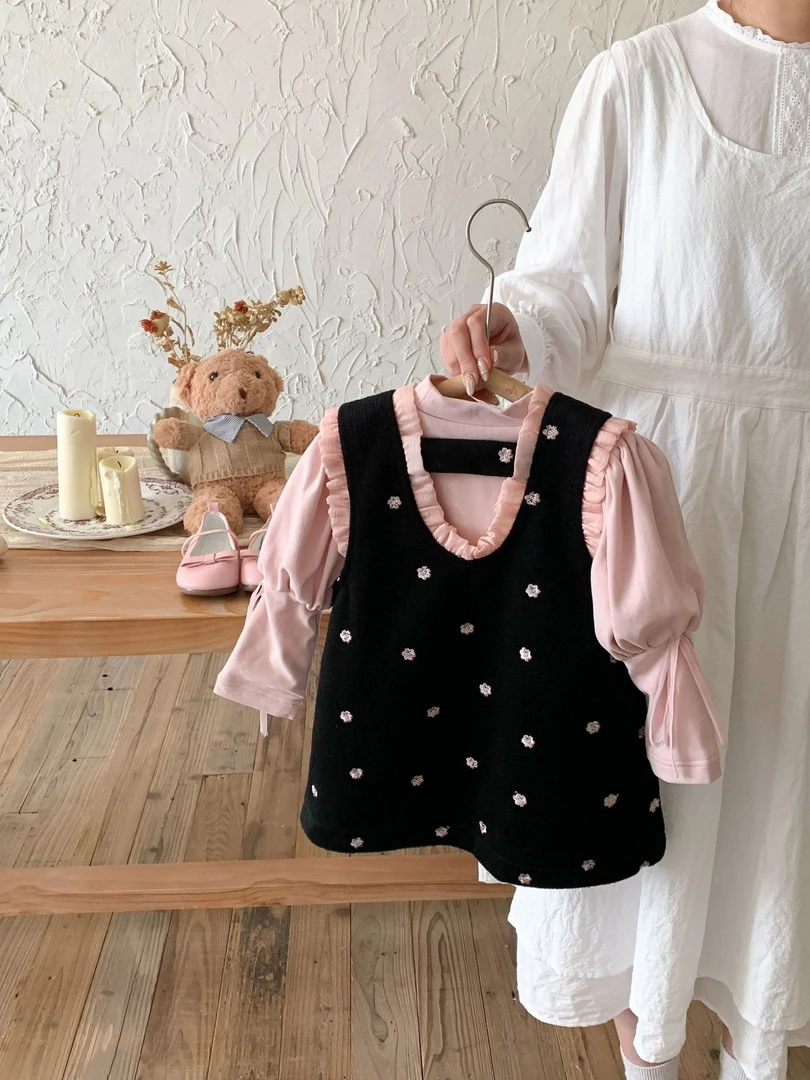 2024深秋冬款-幼颜-韩系加绒背带裙-洋气-24W95