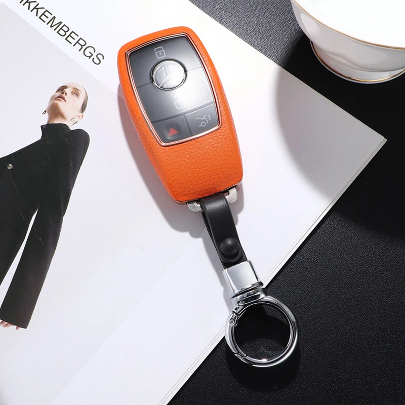 适用奔驰钥匙套e300lglb220皮革gla200壳c200l车glc保护c260l车扣