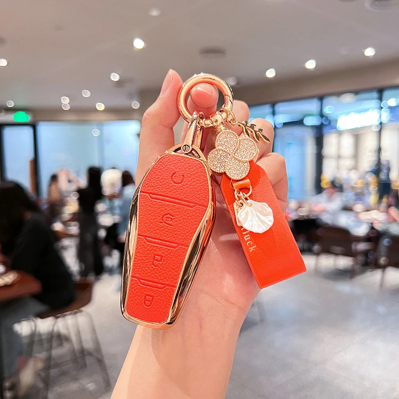 适用比亚迪秦PLUS钥匙套宋pro扣海鸥海豚女唐ev汉dmi车驱逐舰05壳