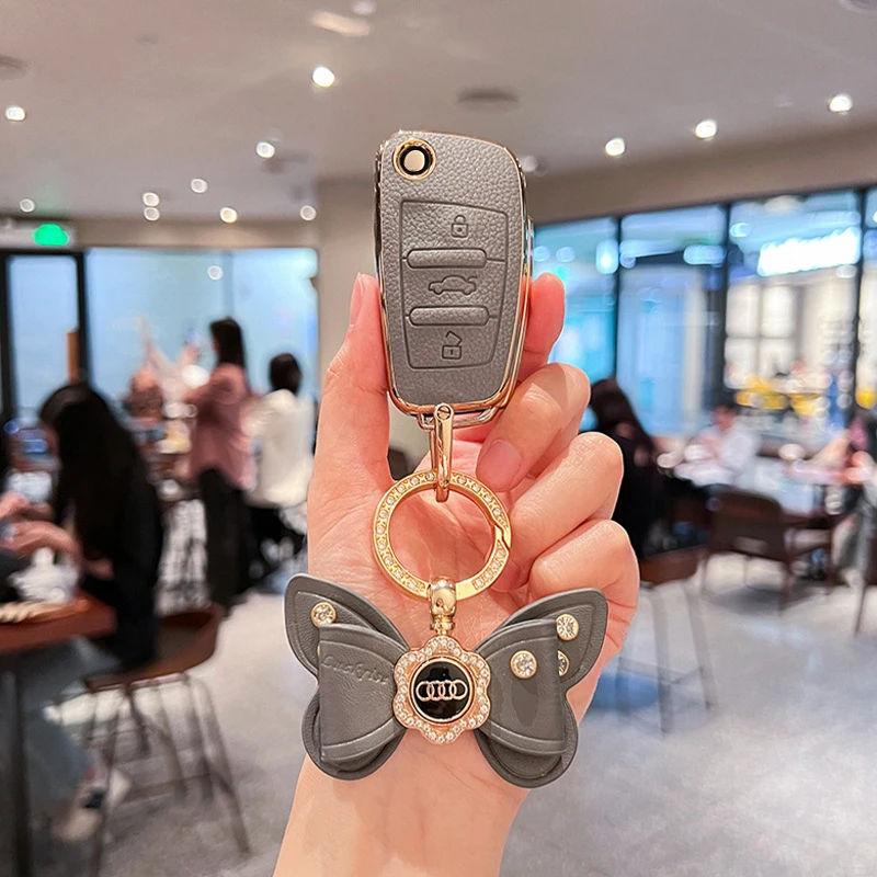 适用于奥迪q3钥匙套21款a4l/q5l/q2l/a3高档高端车包扣新a6l壳女