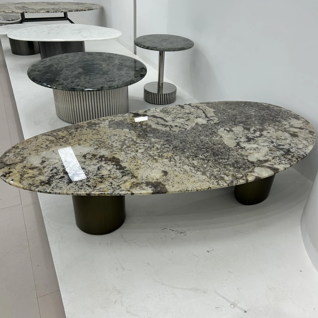 水滴型茶几雪山飞狐天然奢石轻奢简约大小户型客厅家用设计师