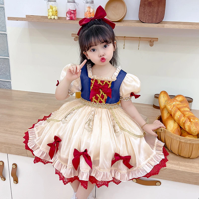【钰格格】白雪女童公主裙2024夏季新款小女孩洛丽塔连衣裙周岁生日