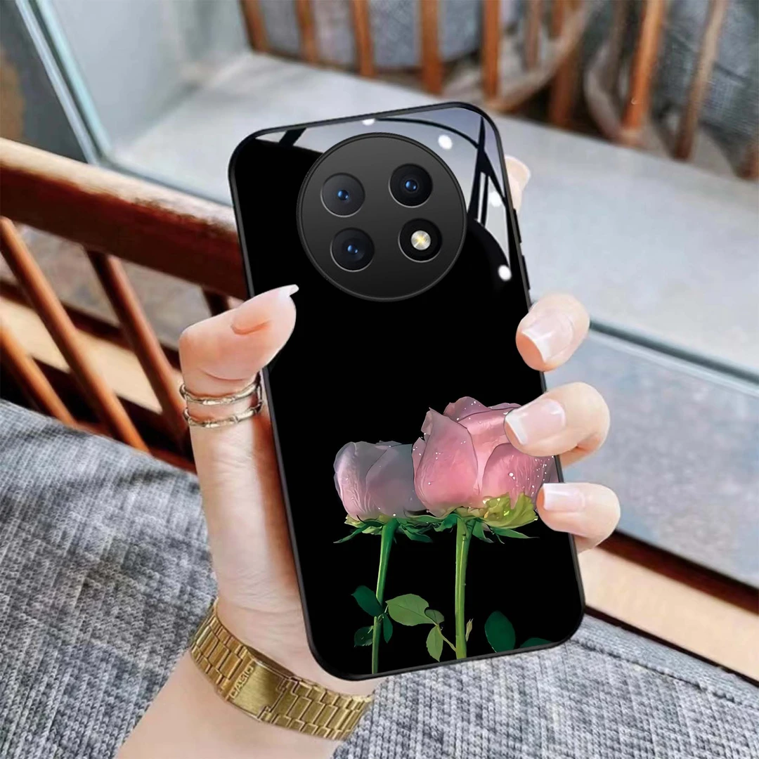 【华为畅享60X】网红个性玫瑰钢化玻璃手机壳 高颜值 轻薄防摔刮