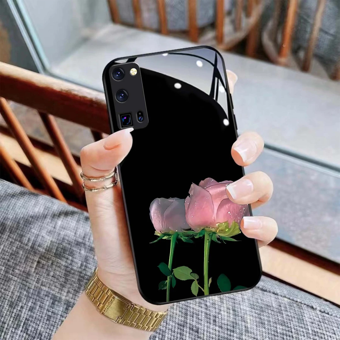 【荣耀30 Pro/30 Pro+ 通用】个性玫瑰钢化玻璃手机壳  轻薄防摔刮