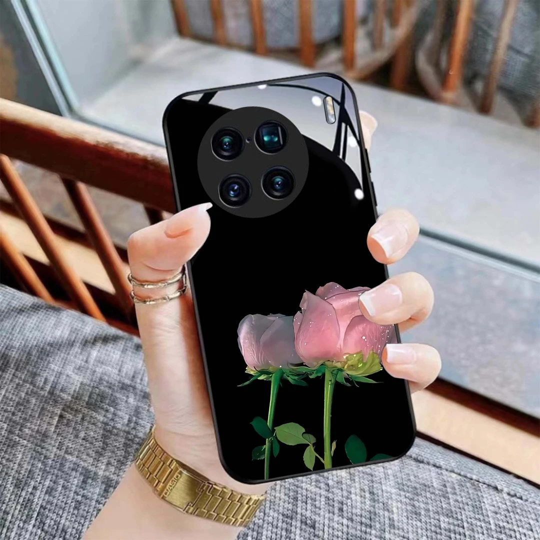 【vivo X90】网红个性玫瑰钢化玻璃手机壳 清新高颜值 轻薄防摔刮
