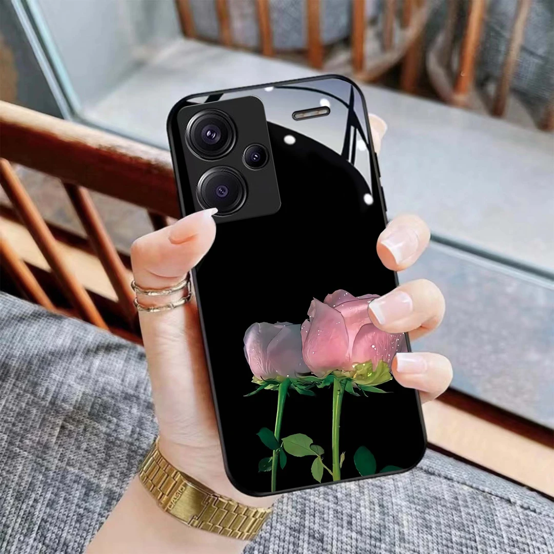 【红米Note13 Pro+】网红个性玫瑰钢化玻璃手机壳  轻薄防摔刮