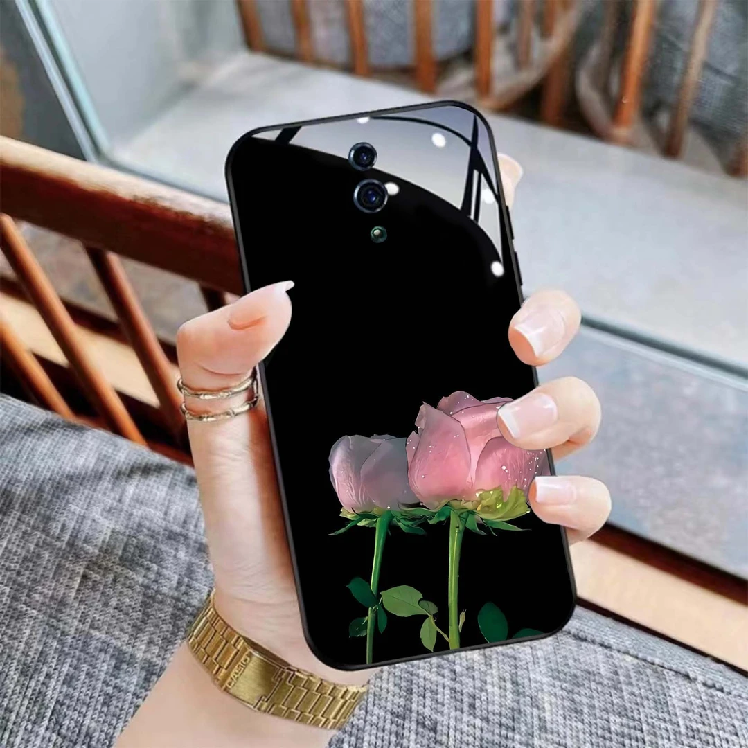 【OPPO Reno】网红个性玫瑰钢化玻璃手机壳 清新高颜值 轻薄防摔刮